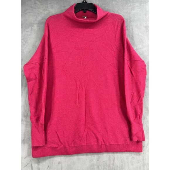 New Free People Ottoman Cashmere Tunic Sweater Hot Hot Pink Oversized - Picture 3 of 7